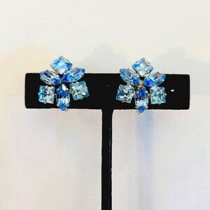 Vintage Blue Crystal Earrings